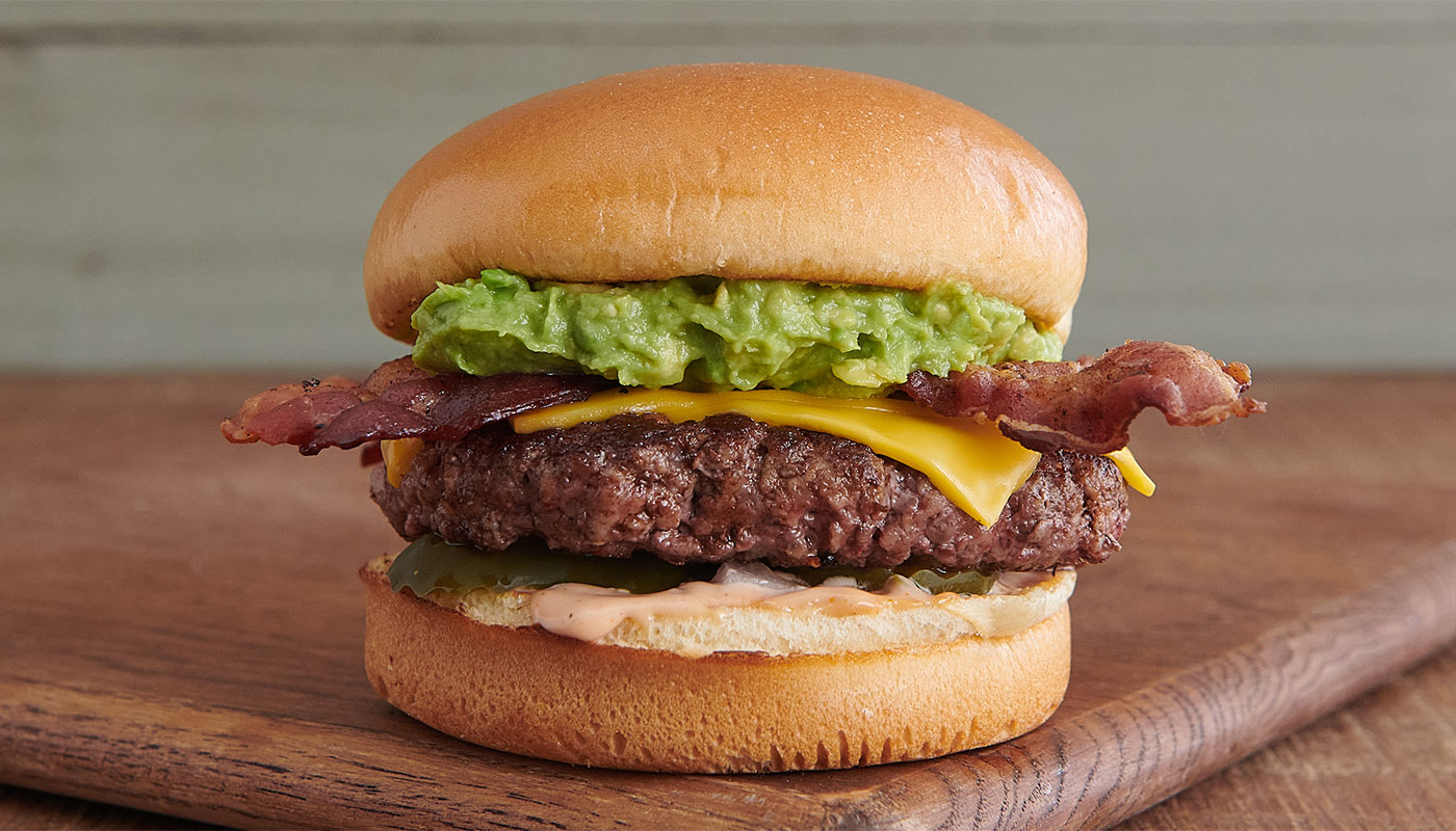 Avocado Burger with Bacon